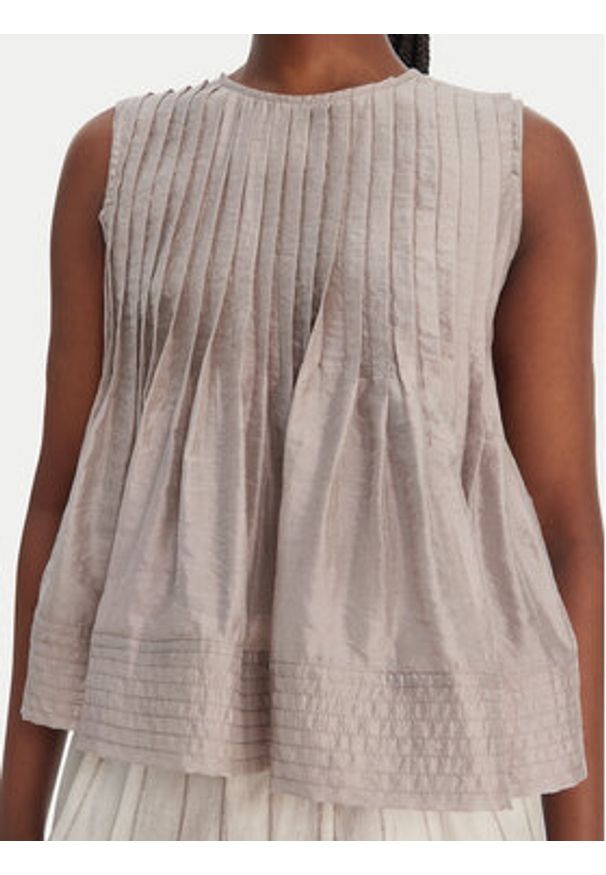 Eleh Bluzka SS260268 Beżowy Regular Fit. Kolor: beżowy. Materiał: wiskoza