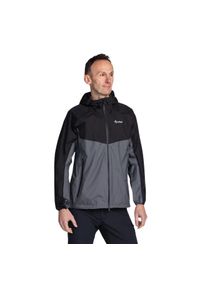 Męska kurtka hardshell Kilpi HURRICANE-M. Kolor: szary, czarny, wielokolorowy. Materiał: nylon. Sport: turystyka piesza #1