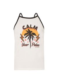 Dziewczęcy tank top Protest Lizzy. Kolor: biały. Materiał: bawełna. Wzór: nadruk. Sport: kolarstwo #2