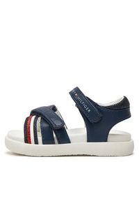 TOMMY HILFIGER - Tommy Hilfiger Sandały Strippes Velcro Sanadal T1A2-33234-0326 M Granatowy. Kolor: niebieski. Materiał: skóra