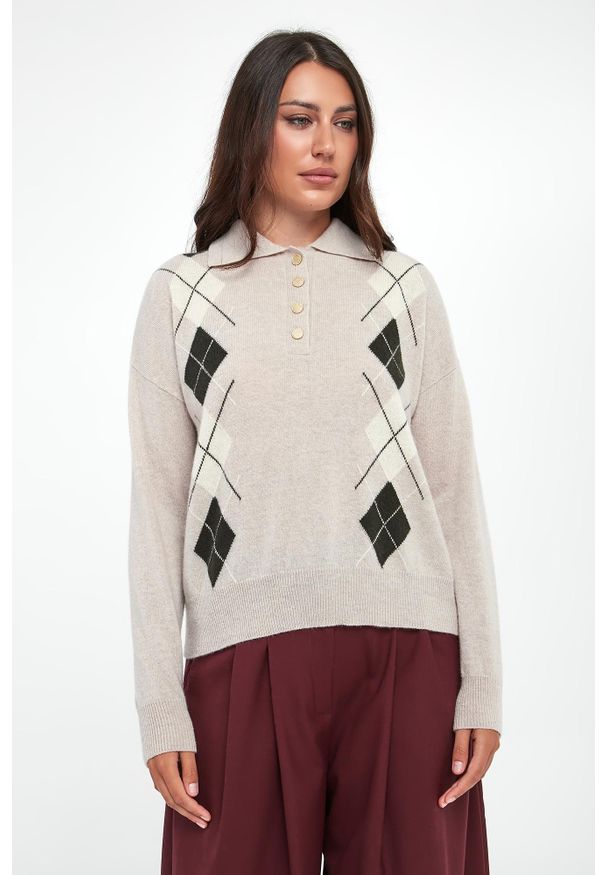 Marella - Sweter damski z kaszmirem Caviale MARELLA. Materiał: kaszmir