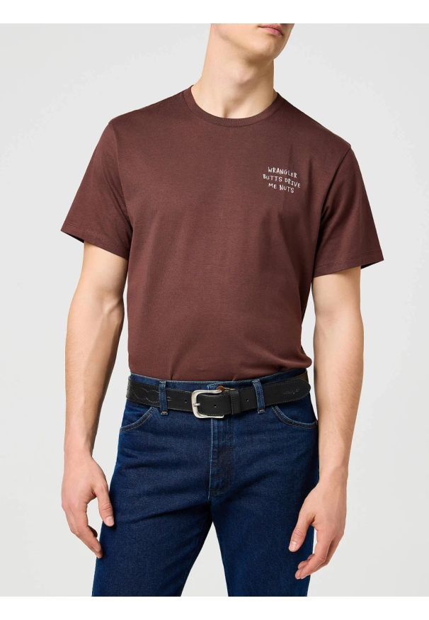 Wrangler - MESKI PASEK WRANGLER WESTERN STITCH BELT BLACK 112372622