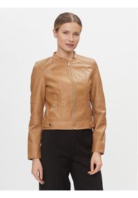 Vero Moda Kurtka z imitacji skóry Love 10300241 Brązowy Regular Fit. Kolor: brązowy. Materiał: skóra