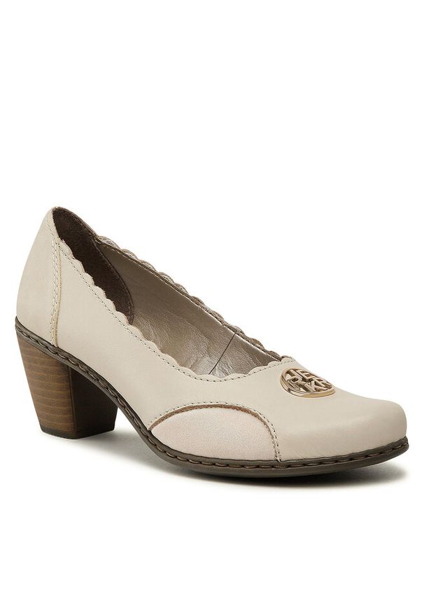 Półbuty Rieker. Kolor: beżowy