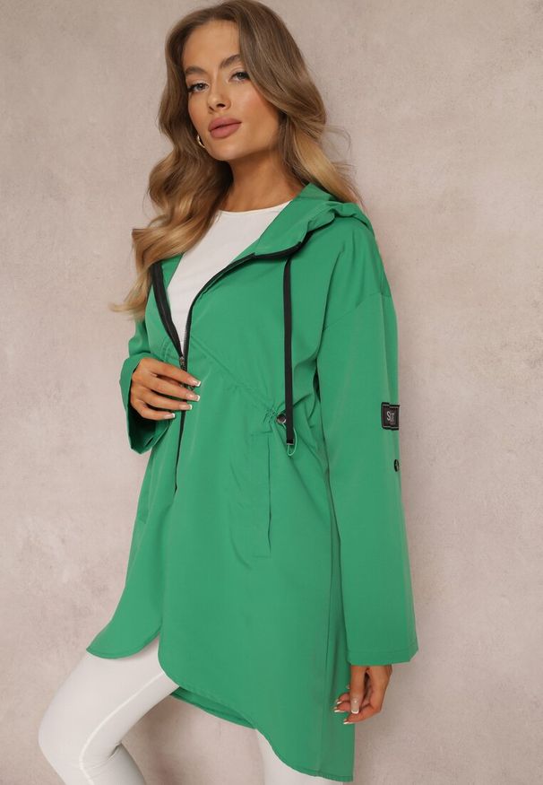 Renee - Zielona Kurtka Oversize Wiatrówka Ceshela. Kolor: zielony. Długość rękawa: długi rękaw. Długość: długie. Styl: elegancki