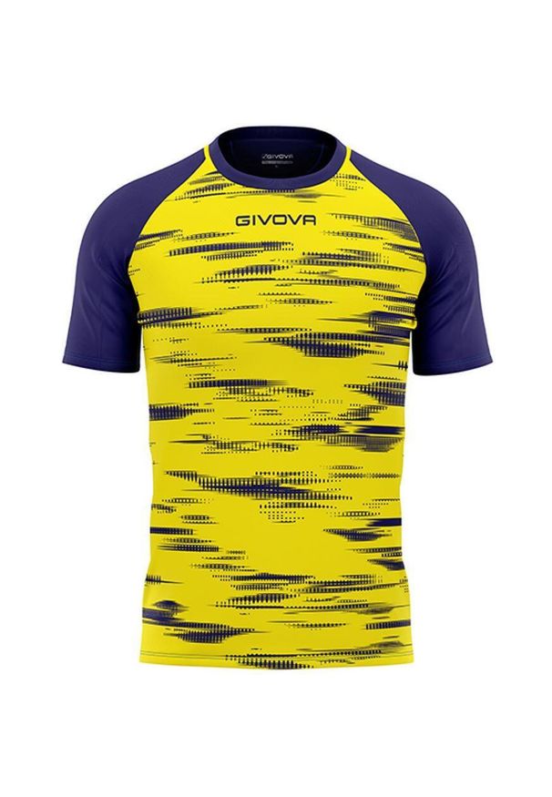 Koszulka Sportowa Givova Pixel Niebieska/Żółta 2XL - Oddychająca i Elastyczna. Kolor: niebieski, żółty, wielokolorowy. Materiał: poliester. Sport: piłka nożna