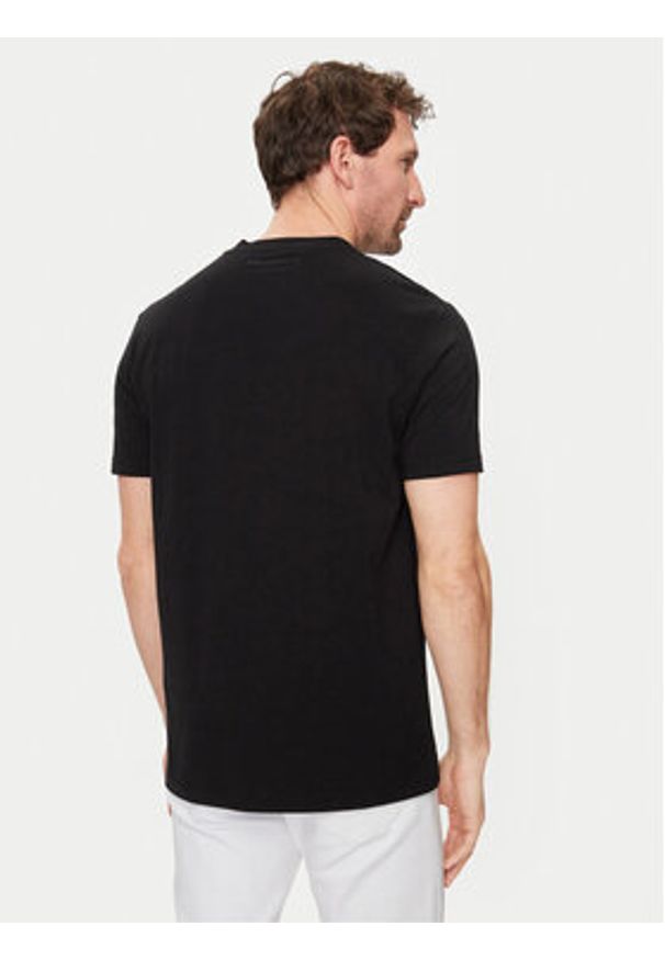 Karl Lagerfeld - KARL LAGERFELD T-Shirt 755053 542221 Czarny Regular Fit. Typ kołnierza: dekolt w karo. Kolor: czarny. Materiał: bawełna