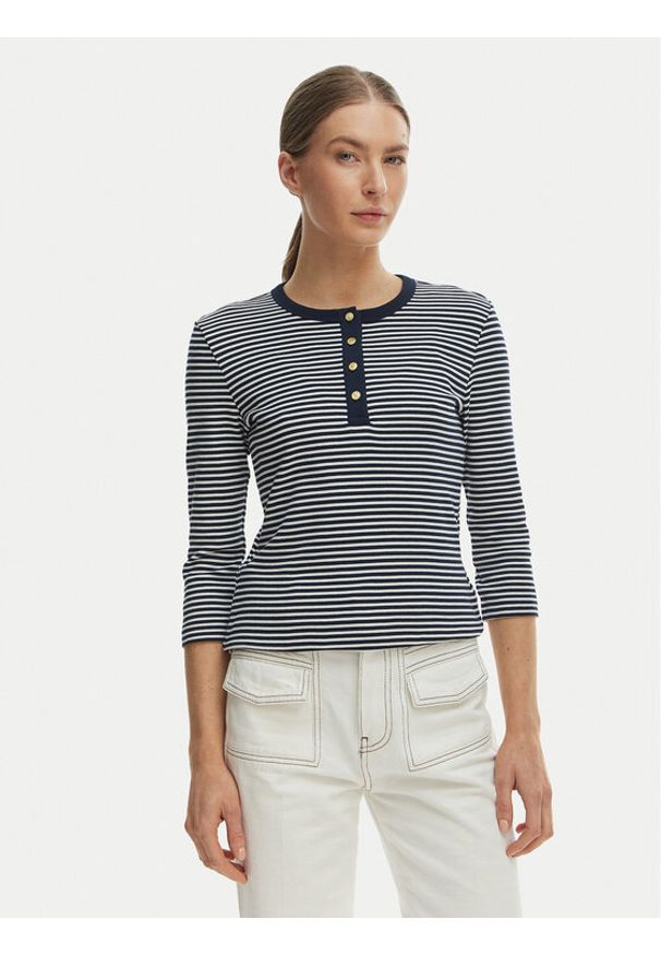 TOMMY HILFIGER - Tommy Hilfiger Bluzka WW0WW49629 Niebieski Slim Fit. Kolor: niebieski. Materiał: bawełna