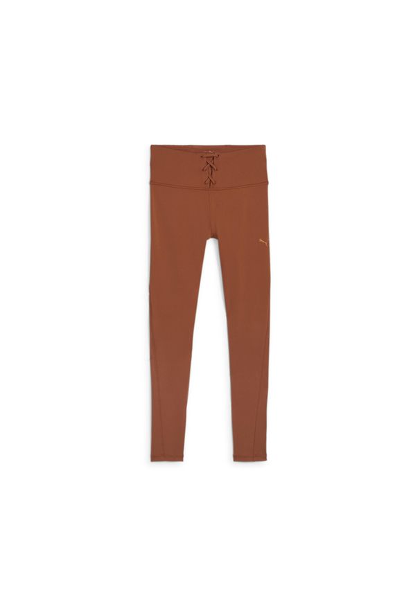 Damskie legginsy prążkowane Puma Cloudspun. Kolor: brązowy. Materiał: prążkowany