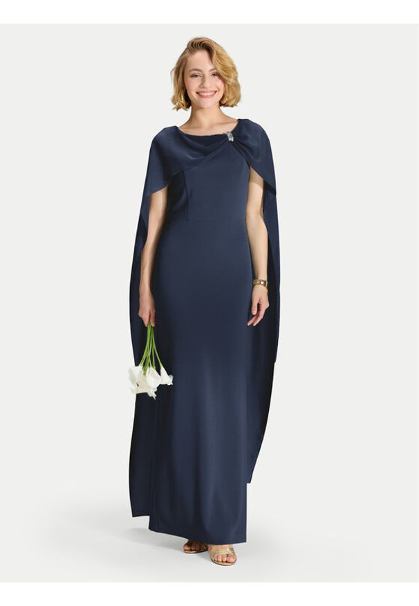 Swing Sukienka wieczorowa 5AK11900 Granatowy Regular Fit. Kolor: niebieski. Materiał: syntetyk. Styl: wizytowy