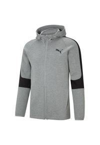 Bluza z kapturem Puma Evostripe Core Fz, Mężczyźni. Typ kołnierza: kaptur. Kolor: szary. Materiał: materiał, bawełna