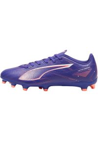 Buty Puma Ultra 5 Play FG/AG 107689 01 fioletowe. Zapięcie: sznurówki. Kolor: fioletowy. Materiał: materiał, włókno. Szerokość cholewki: normalna. Sport: piłka nożna