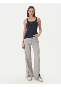 Guess Jeans Top W6GPZ2 KA0H1 Granatowy Slim Fit. Kolor: niebieski. Materiał: bawełna #2
