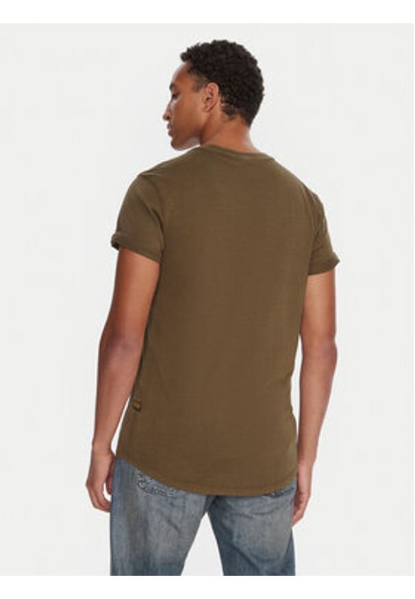 G-Star RAW - G-Star Raw T-Shirt Lash D16396-2653 Khaki Regular Fit. Kolor: brązowy. Materiał: bawełna