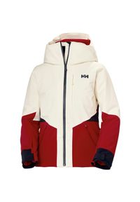 Damska kurtka narciarska z kapturem Helly Hansen Kvitfjell Race Ins. Typ kołnierza: kaptur. Kolor: biały, beżowy, wielokolorowy. Sezon: zima. Sport: narciarstwo #1