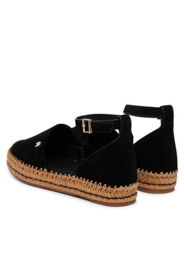 TOMMY HILFIGER - Tommy Hilfiger Espadryle Th Platform Espad Suede Strap FW0FW09144 Czarny. Kolor: czarny. Materiał: skóra, zamsz. Obcas: na platformie