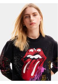 Desigual Bluza The Rolling Stones 24SWSK39 Czarny Regular Fit. Kolor: czarny. Materiał: bawełna #4