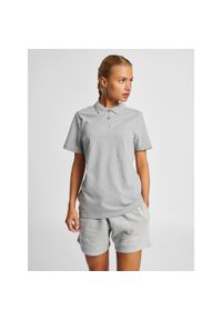 Damska elastyczna koszulka polo Hummel Red. Typ kołnierza: polo. Kolor: szary. Materiał: bawełna, elastan