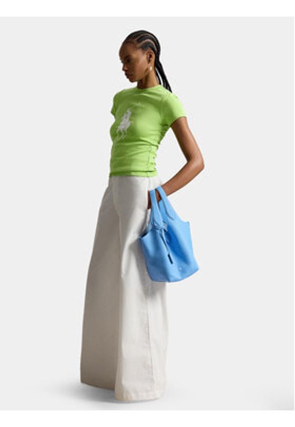 Polo Ralph Lauren T-Shirt 211A96259004 Zielony jasny Slim Fit. Typ kołnierza: polo. Kolor: zielony. Materiał: bawełna