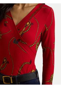 Lauren Ralph Lauren - LAUREN RALPH LAUREN Bluzka 200957611001 Czerwony Slim Fit. Kolor: czerwony. Materiał: wiskoza #4