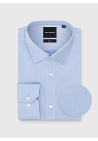 Pako Lorente - PAKO LORENTE - Niebieska koszula męska. Kolor: niebieski, oliwkowy. Materiał: bawełna, elastan. Długość rękawa: długi rękaw. Długość: długie. Sezon: jesień #10