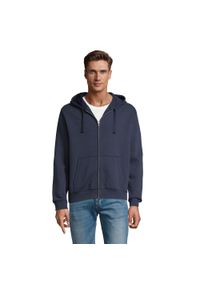 SOL'S - Męska Bluza Z Kapturem Spike Full Zip. Typ kołnierza: kaptur. Kolor: niebieski