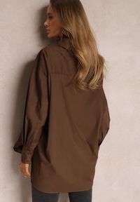 Renee - Ciemnobrązowa Koszula Bawełniana Aquida. Kolor: brązowy. Materiał: bawełna. Długość rękawa: długi rękaw. Długość: długie #3