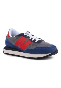 Buty New Balance M MS237LE1 niebieskie. Zapięcie: sznurówki. Kolor: niebieski. Materiał: sztruks, zamsz, syntetyk. Szerokość cholewki: normalna