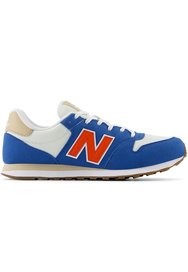 Buty unisex New Balance GM500TPN – niebieskie. Okazja: na co dzień. Kolor: niebieski. Materiał: guma, zamsz. Szerokość cholewki: normalna