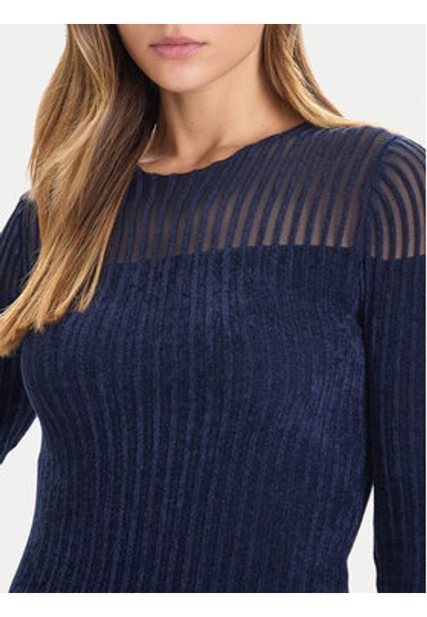 Guess Sweter W5BR62 Z0890 Granatowy Slim Fit. Kolor: niebieski. Materiał: syntetyk, wiskoza