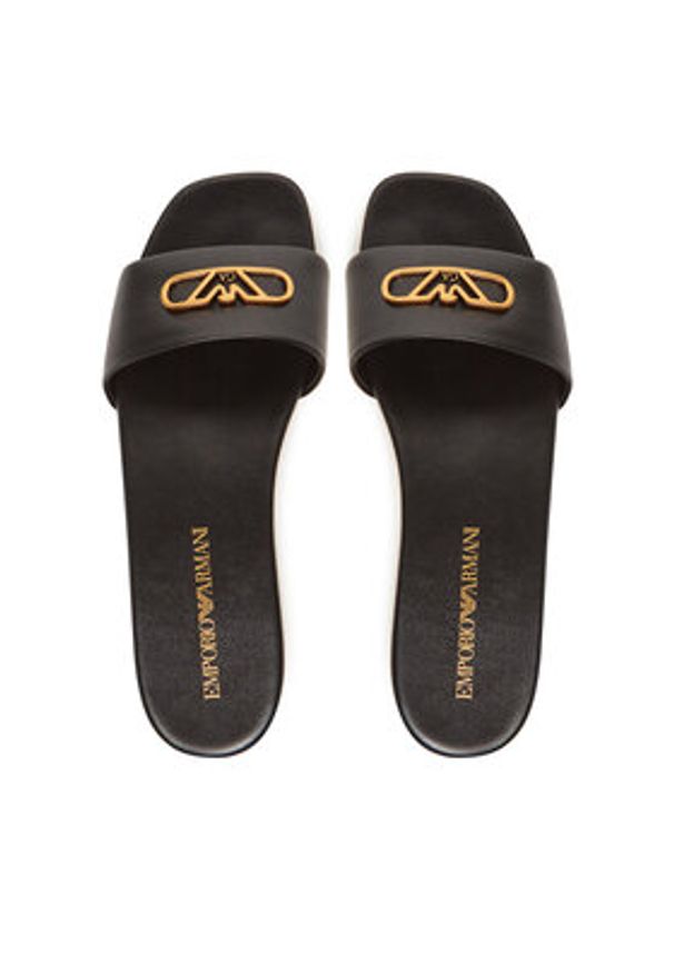 Emporio Armani Klapki X3P846 XF271 00002 Czarny. Kolor: czarny. Materiał: skóra