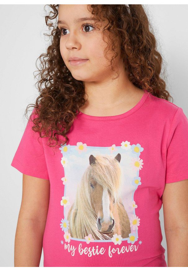 bonprix - T-shirt z czystej bawełny organicznej (2 szt.). Kolor: zielony. Materiał: bawełna. Długość rękawa: krótki rękaw. Długość: krótkie. Wzór: nadruk