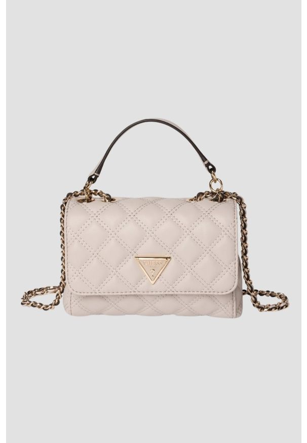 Guess - GUESS Torebka w kolorze taupe damska Giully II Mini. Kolor: beżowy. Styl: elegancki, casual. Rodzaj torebki: na ramię