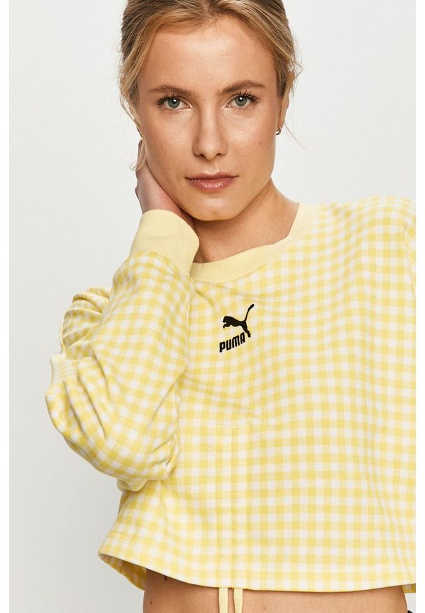 Puma - Bluza 531313. Kolor: żółty. Materiał: dzianina