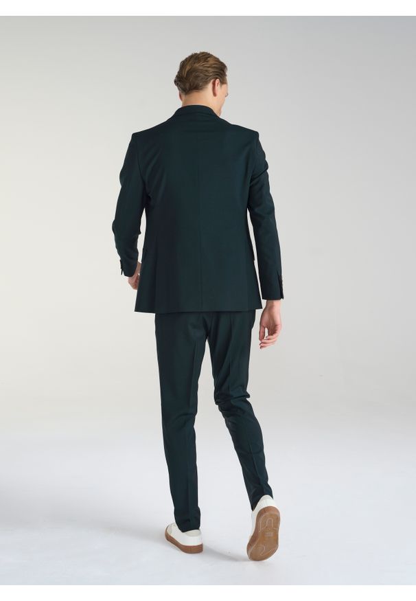 Pako Lorente - PAKO LORENTE – Wełniane zielone spodnie garniturowe. Kolor: zielony. Materiał: wełna. Styl: elegancki