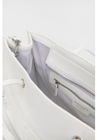 TwinSet - Twinset torebka skórzana kolor biały. Kolor: biały. Materiał: skórzane. Rodzaj torebki: na ramię #3