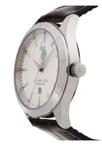 U.S. Polo Assn. Zegarek Yale USP7369WH Brązowy. Kolor: brązowy. Materiał: skóra #6