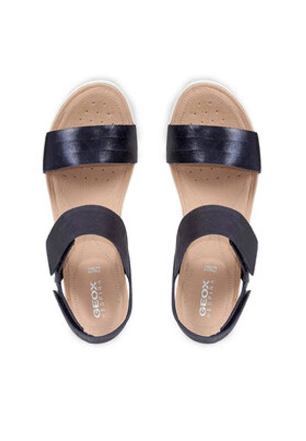 Geox Sandały D Sandal Vega D02R6F 09ACF C4322 Granatowy. Kolor: niebieski. Materiał: skóra