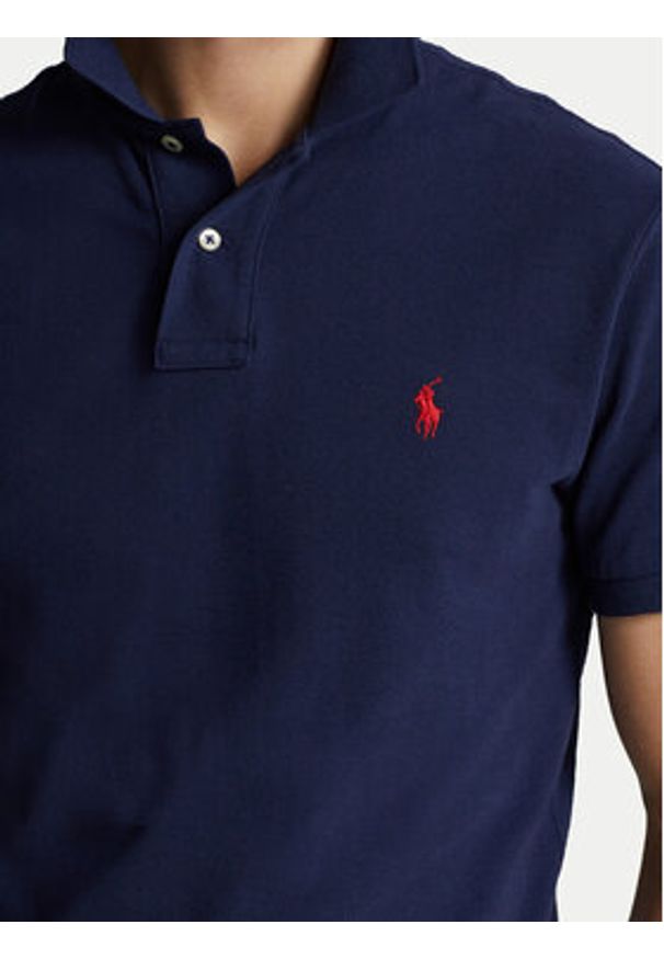 Polo Ralph Lauren Polo Core Replen 710795080 Granatowy Slim Fit. Typ kołnierza: polo. Kolor: niebieski. Materiał: bawełna