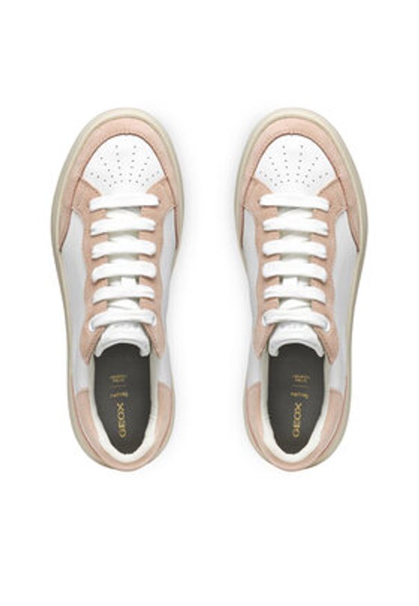 Geox Sneakersy D Spherica Ec4.1 D55TCA 08522 C1Z8Z Biały. Kolor: biały. Materiał: skóra