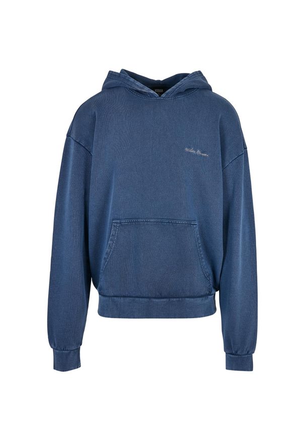 Bluza z kapturem z haftem Urban Classics. Typ kołnierza: kaptur. Kolor: niebieski. Wzór: haft