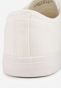 Born2be - Białe Klasyczne Trampki w Minimalistycznym Stylu Aroadella. Okazja: na co dzień. Kolor: biały. Materiał: jeans. Styl: klasyczny #6