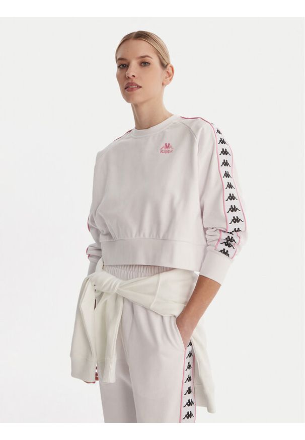 Kappa Bluza Banda Marbella 351S2HW Biały Oversize. Kolor: biały. Materiał: bawełna