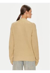 Calvin Klein Jeans Sweter J20J223609 Beżowy Loose Fit. Kolor: beżowy. Materiał: bawełna #3