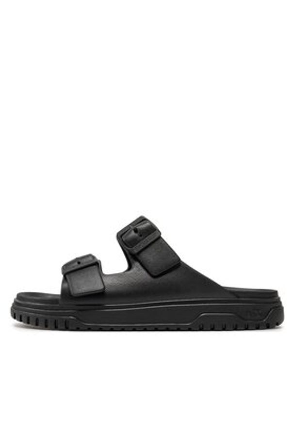 Armani Exchange Klapki XDP043 XV821 00002 Czarny. Kolor: czarny. Materiał: skóra