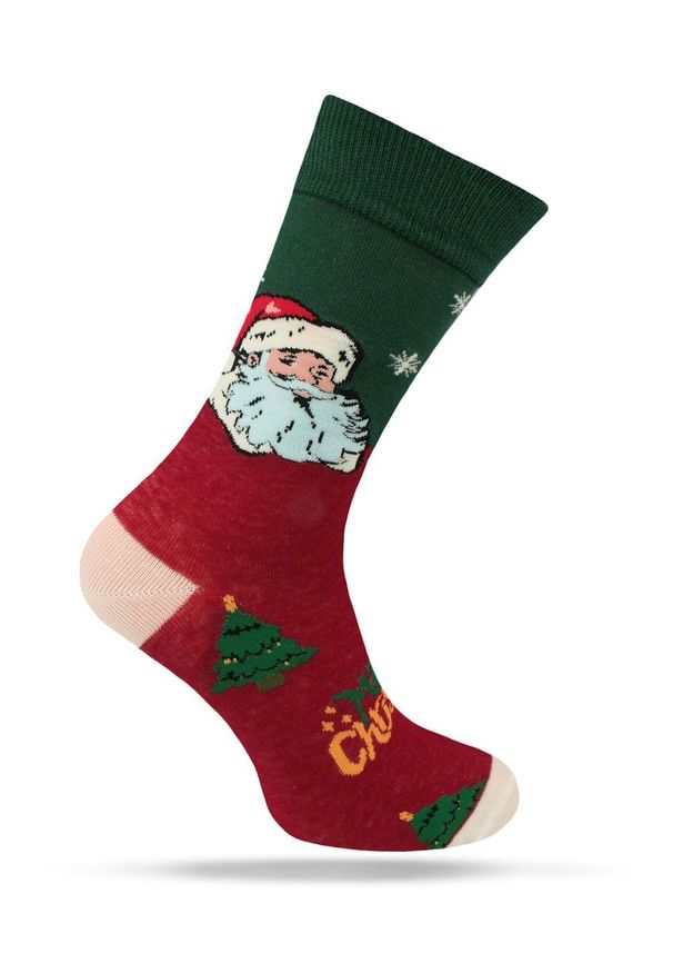 Świąteczne Skarpetki - Alties - Mikołaj, Merry Christmas. Kolor: wielokolorowy. Materiał: poliester, bawełna, elastan