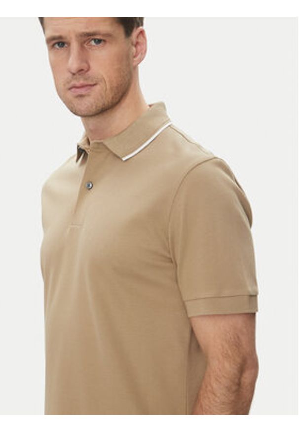 BOSS Polo H-Prout 59 50527650 Beżowy Regular Fit. Typ kołnierza: polo. Kolor: beżowy. Materiał: bawełna