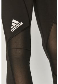 adidas Performance legginsy treningowe damskie kolor czarny gładkie. Kolor: czarny. Materiał: poliester, materiał. Wzór: gładki #4
