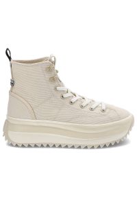 Beżowe Sneakersy Tamaris Modne Buty Damskie. Okazja: na co dzień. Wysokość cholewki: przed kolano. Kolor: beżowy. Materiał: materiał. Szerokość cholewki: normalna. Obcas: na platformie #5