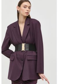 Patrizia Pepe marynarka kolor fioletowy jednorzędowa gładka. Okazja: na co dzień. Kolor: fioletowy. Materiał: materiał. Wzór: gładki. Styl: casual, klasyczny #1